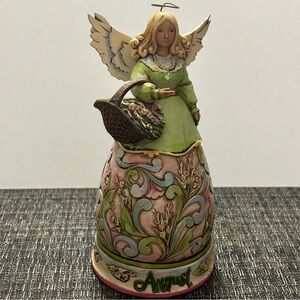 Jim Shore August Angel Figurine with Basket and Gemstone Heartwood Creek